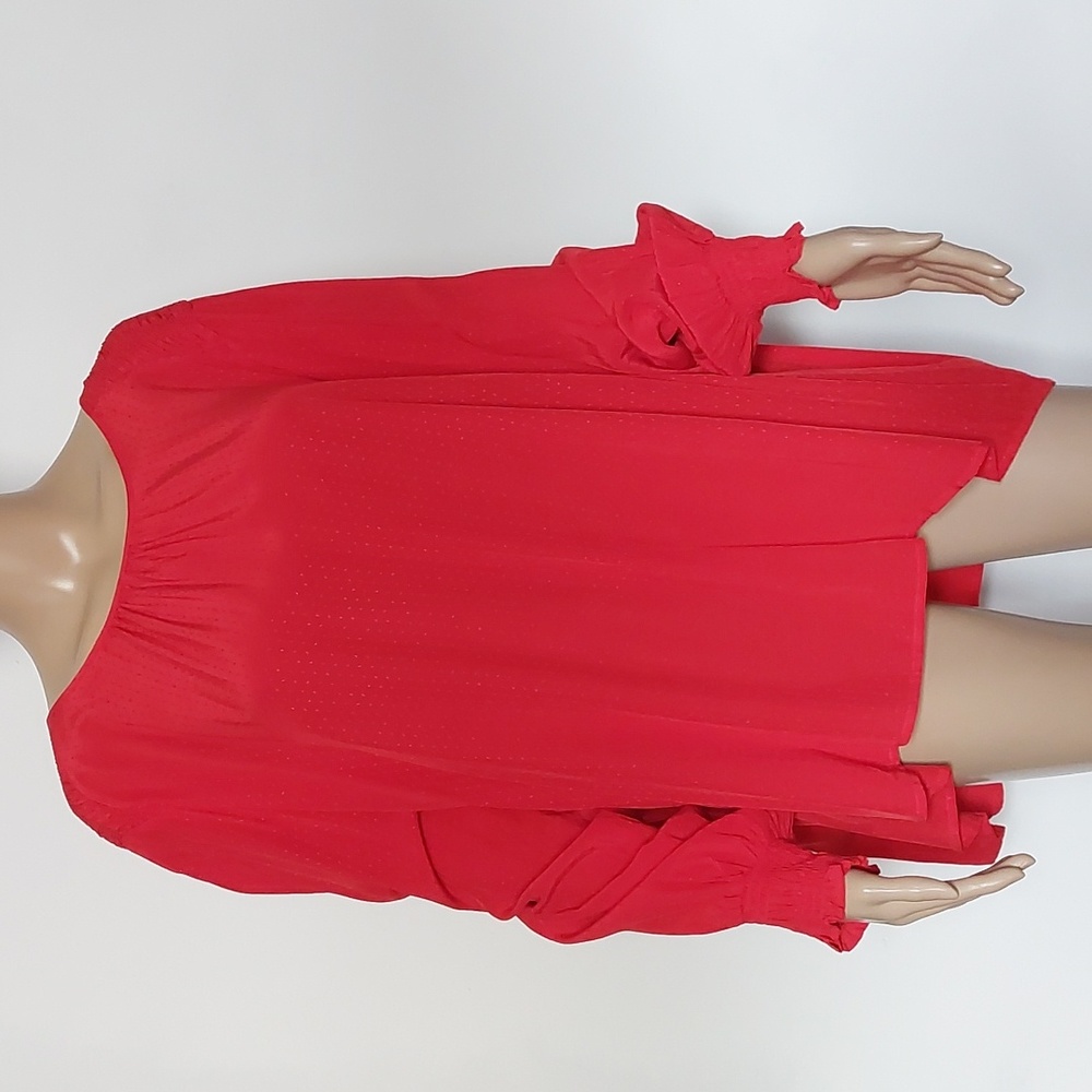 Ophelia roe womens long sleeve  Blouse Red Size‎ 3X